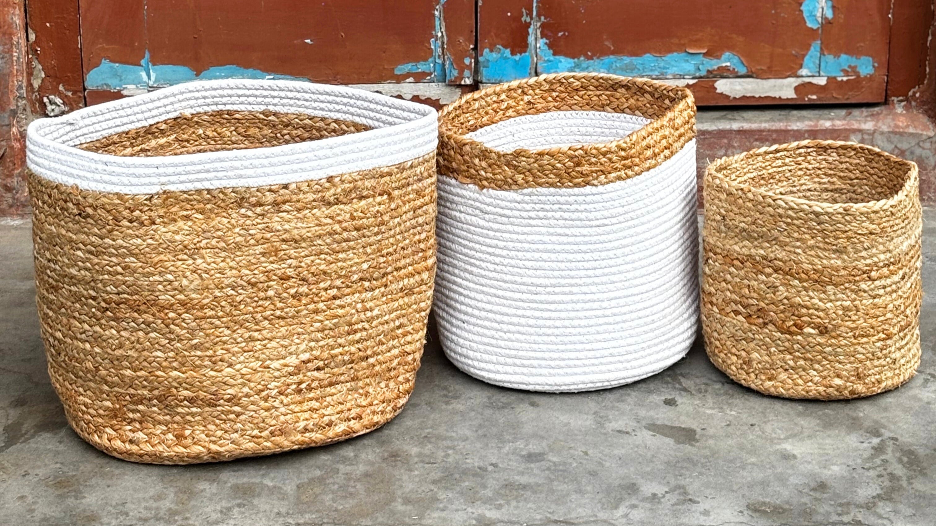 Jute and Cotton Basket