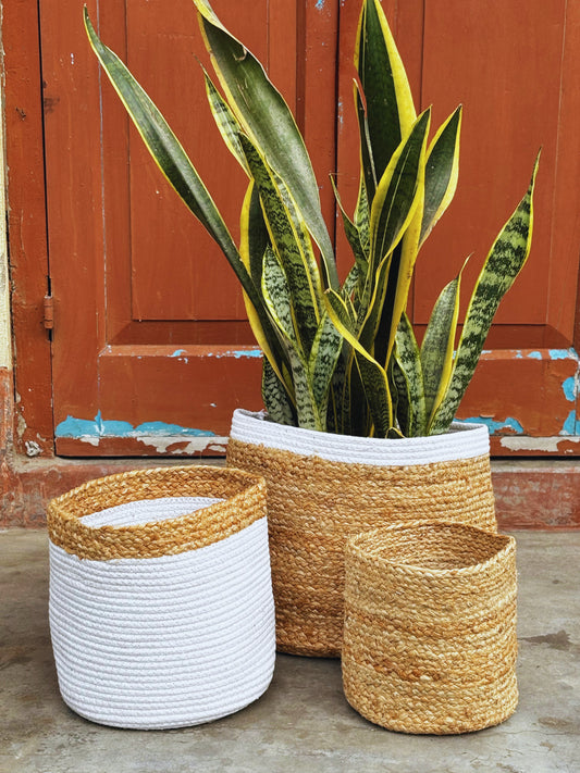 Jute and Cotton Basket